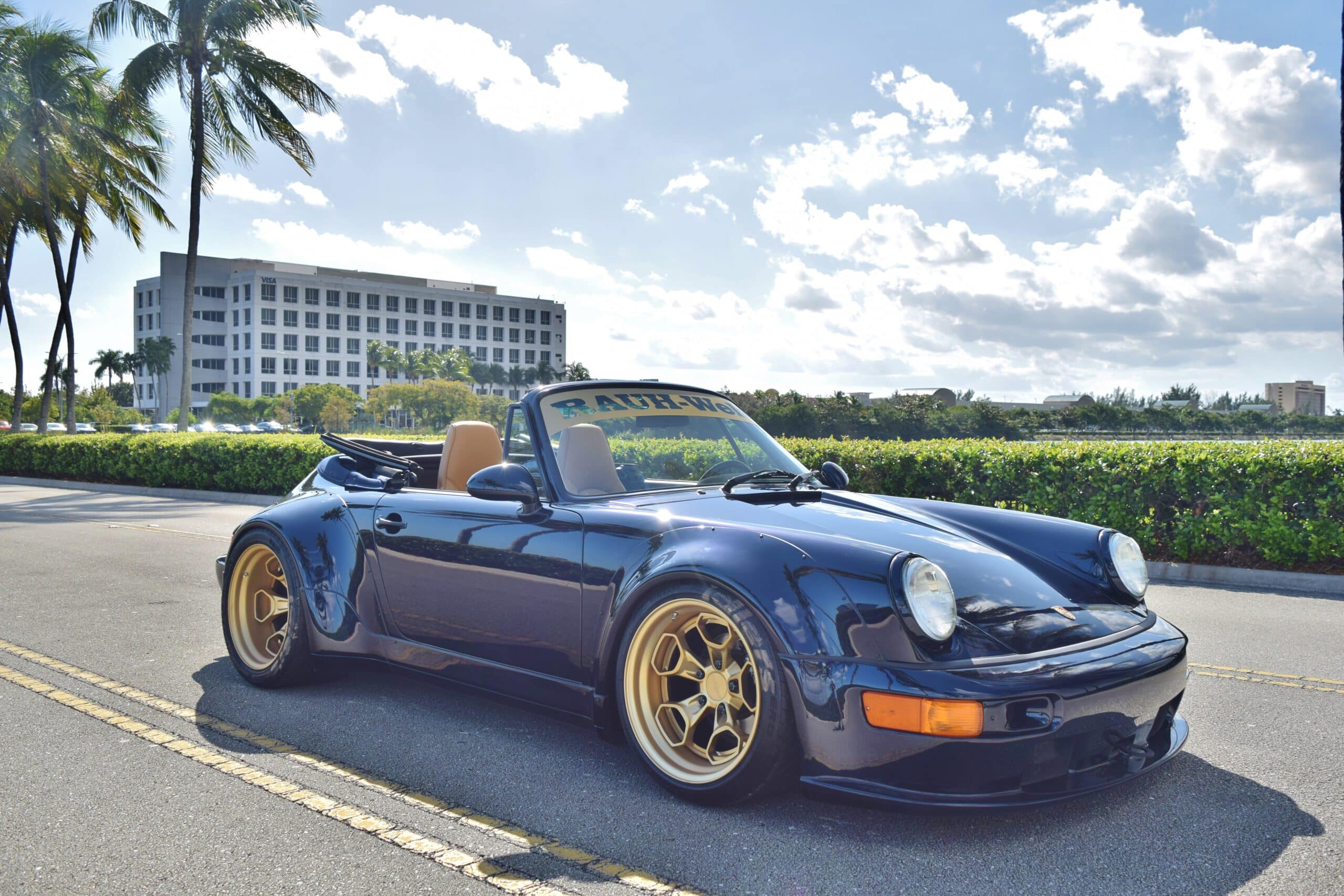 1993 Porsche 911/ RWB Europe 964 C4 Cabriolet Midnight Blue/ Tan 1 Owner Only 48k Miles