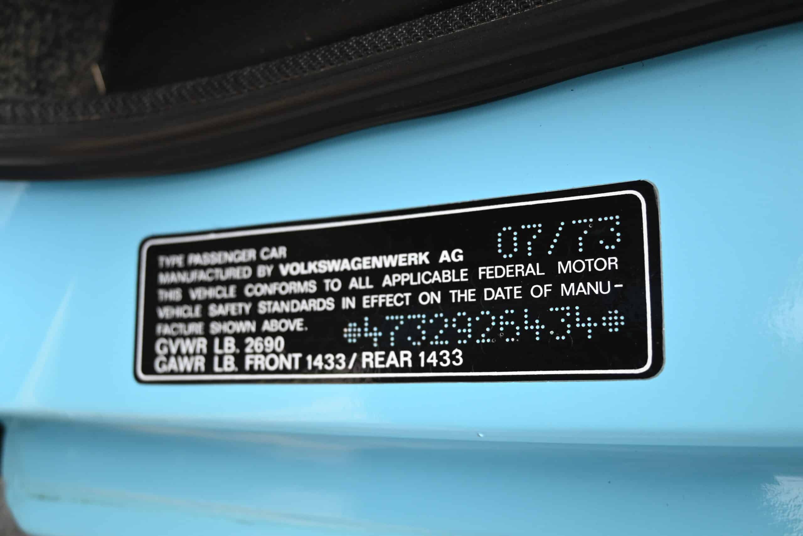 1973 Porsche 914 1 OWNER – 13,995 ACTUAL MILES -ORIGINAL PAINT – TIME CAPSULE OLYMPIC BLUE – SURVIVOR – ORIGINAL TITLE