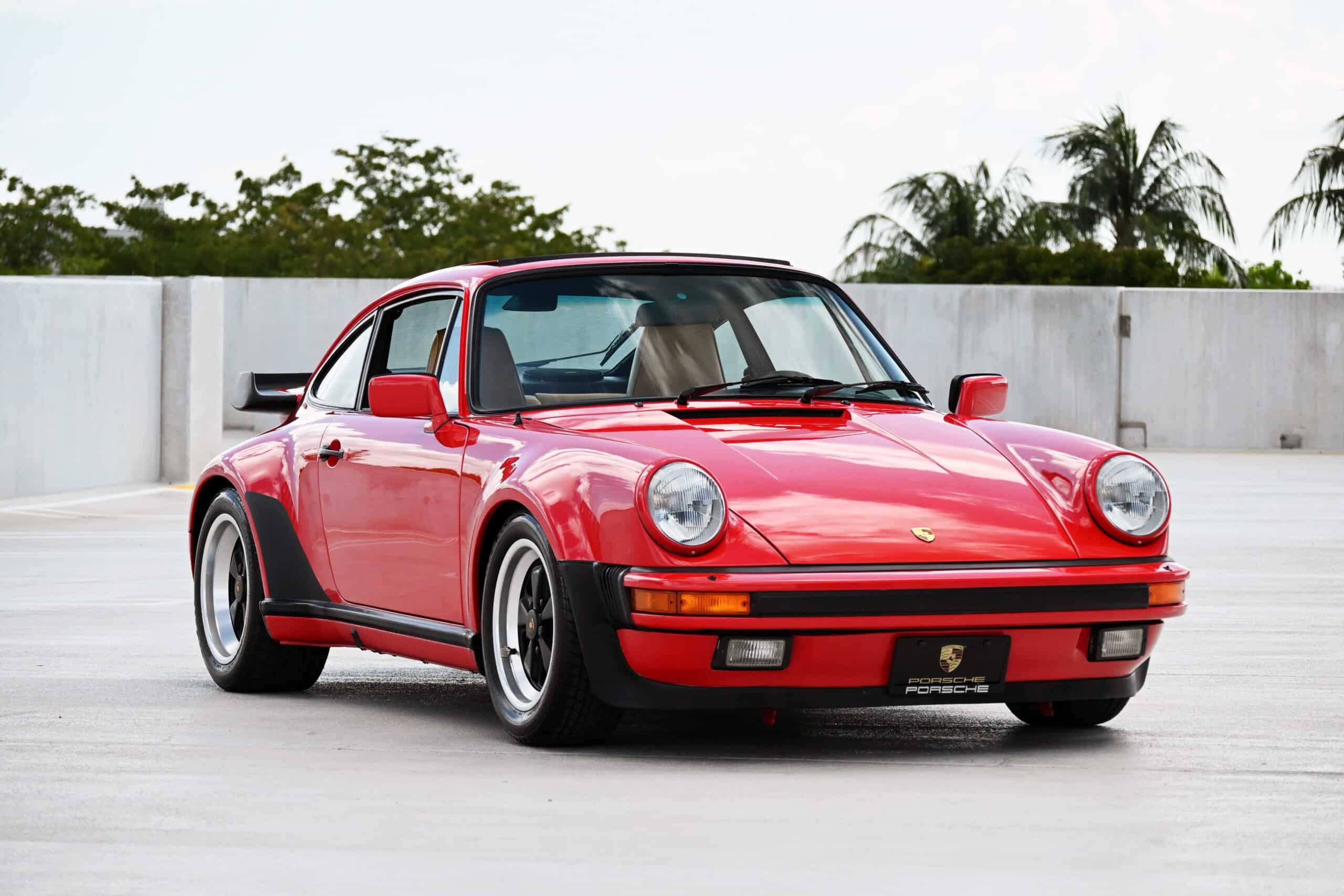 1986 Porsche 930 Red /Champagne Unmodified / 46K Actual Miles / Meticulous Ownership for 27 Years / Factory Sport Seats & LSD / Outstanding Condition / Dealer serviced
