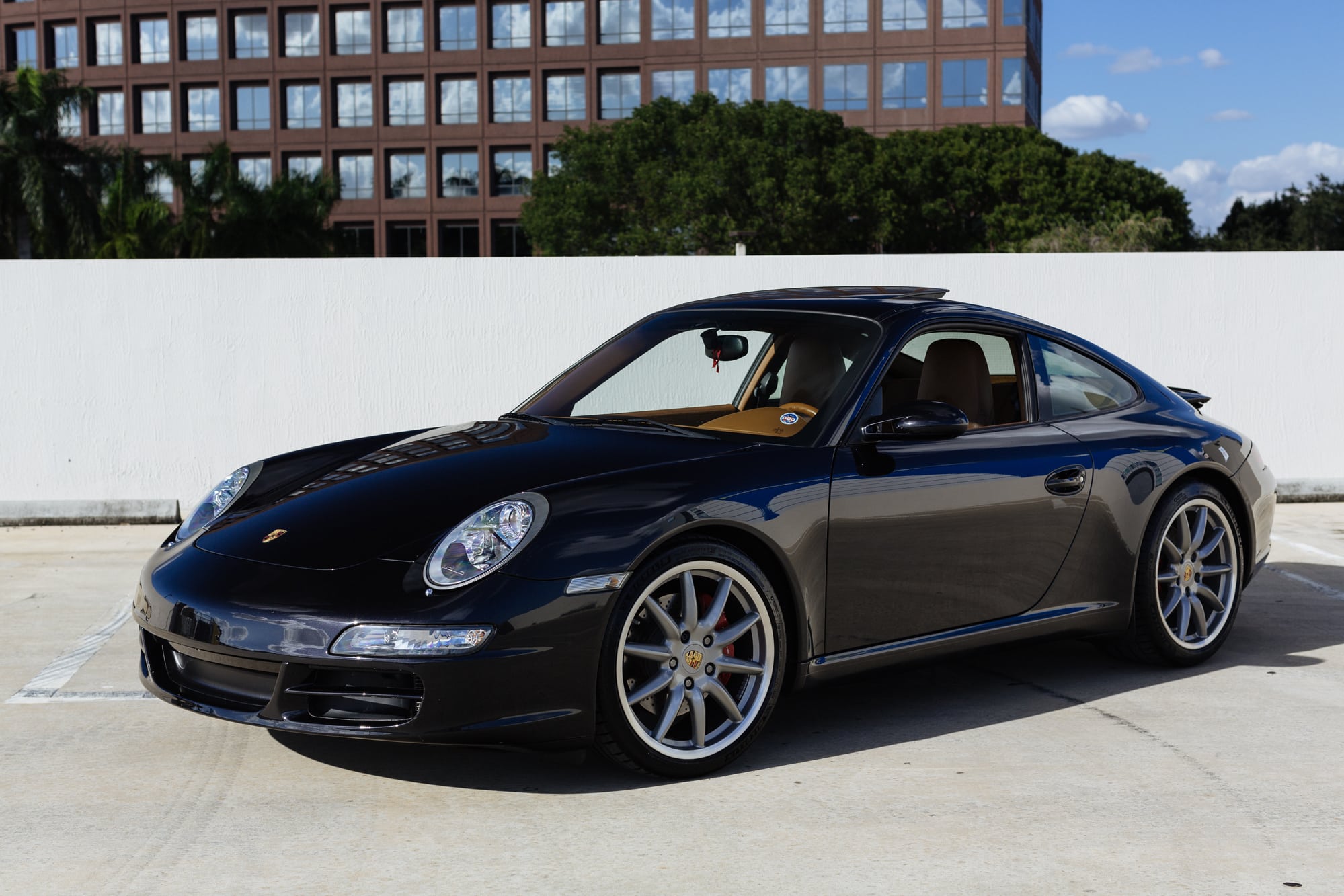 2007 Porsche 911 C2S (997.1) | Basalt Black | Natural Brown | Carrera Sport Wheels | Sport Exhaust | 6-Speed | Recent Services | Classy Combination!